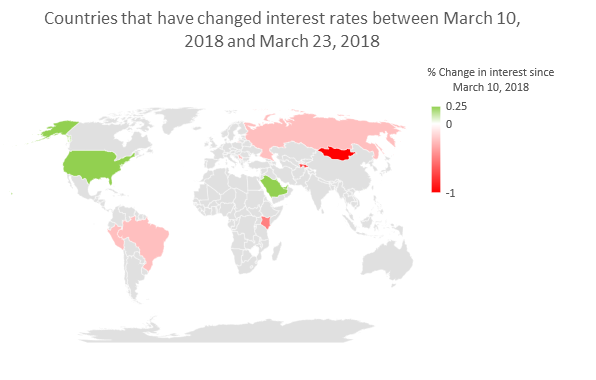 Map of interest rate changes