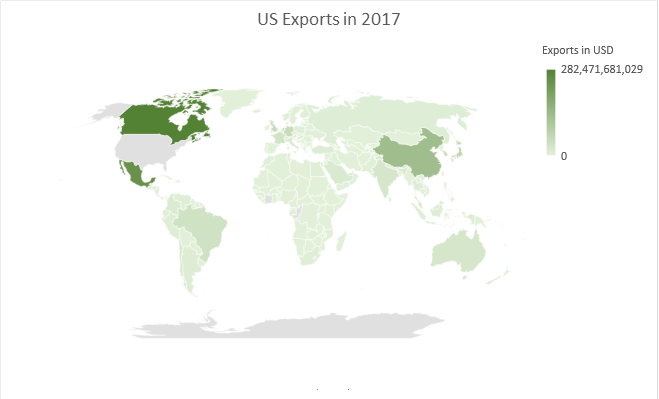 US Exports Map 2017